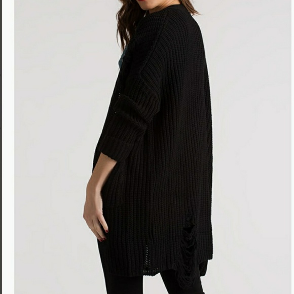 🆕️Oversized Knit Cardigan | Black - Picture 3 of 5